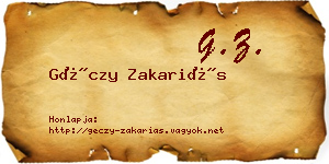 Géczy Zakariás névjegykártya